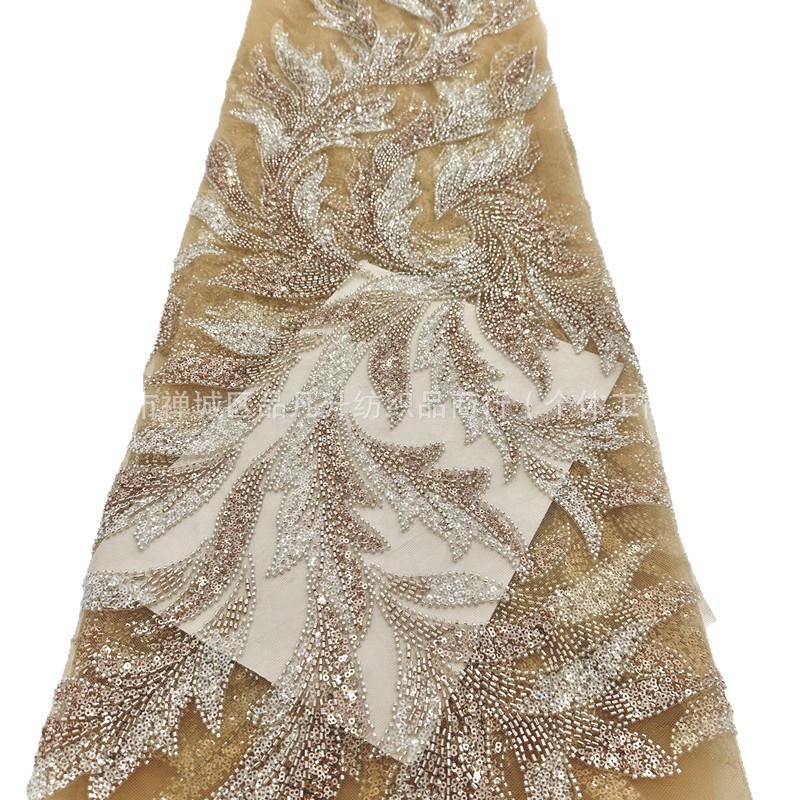 Gaoding diseño vestido de boda consuetud anfitrión baile moda cena vestido tela cuentas telas de sequilla image 6