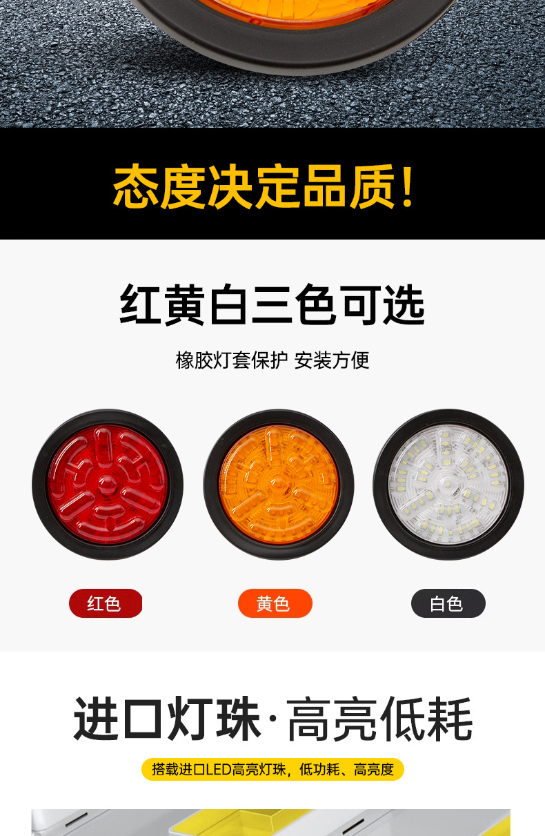 Manufacturer Truck Led Tail Light 24V Cimc Trailer Led Rear Tail Light Rubber Light Accessories Large Truck Oil Tanker Tail Light