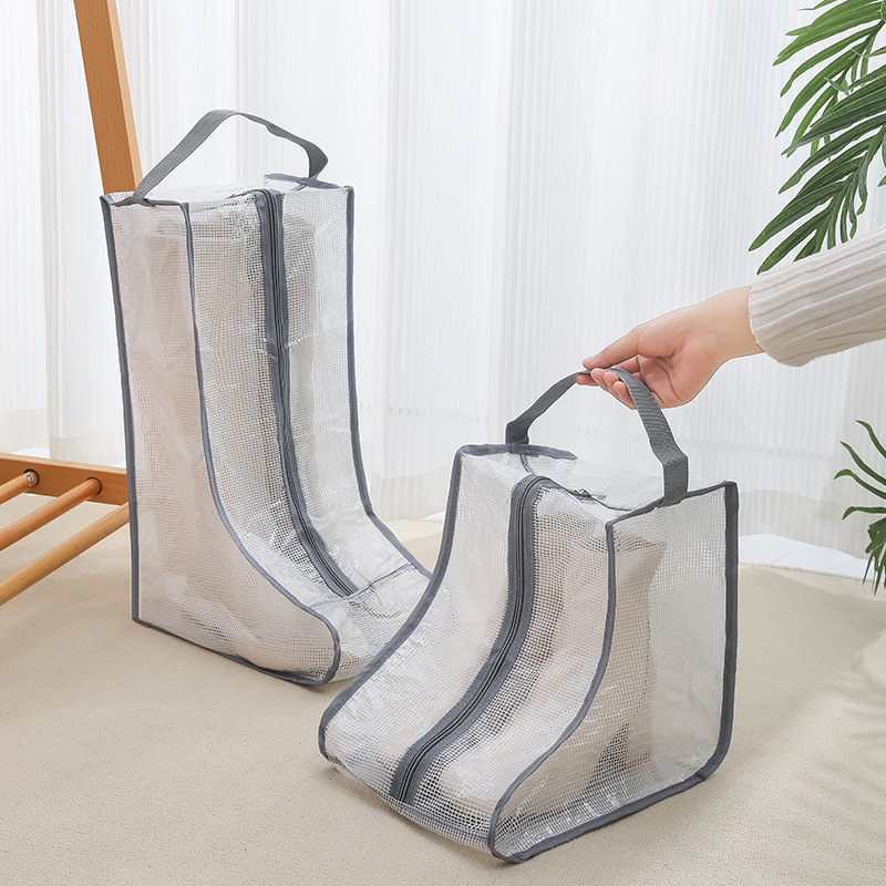 Bolsa de almacenamiento de botas tridimensionales transparentes que cambian la temporada botas cortas a prueba de polvo bolsa a prueba de humedad zapatos cubierta protectora bolsa de zapatos para el hogar image 4