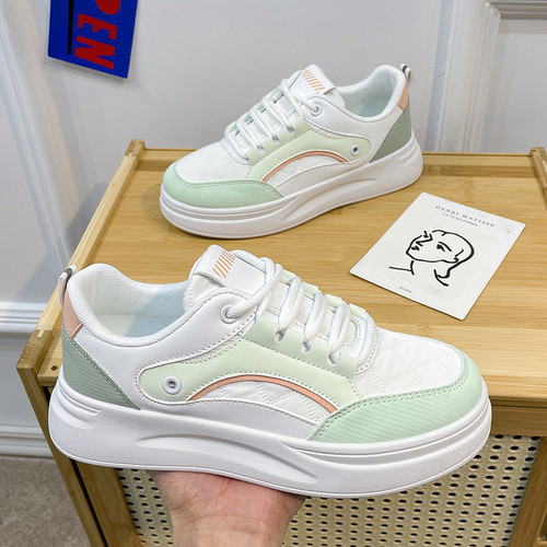 White shoes, versatile high street shoes for women,  new spring ins trendy campus style fashion sneakers, soft sole women's shoes