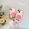 Apple, fuchsia iphone13, three dimensional phone case, 14promax, flowered, 11promax