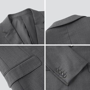 Dress Wool Formal Jacket Gray Printed Suit Professional Business Slim Suit Logo Work Clothes 70% Men