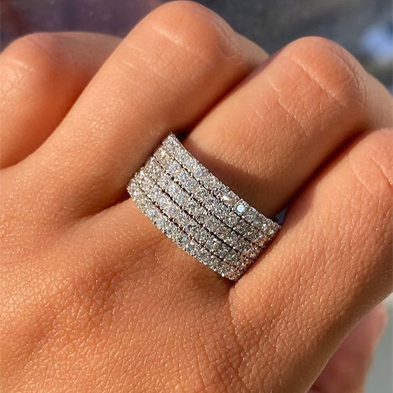 Banquet Occasion Geometric Rings Copper Zircon Women'S Luxurious Rings