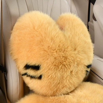 Wool pad | Plush Real Fur One-piece - 1-small-orange-pillow