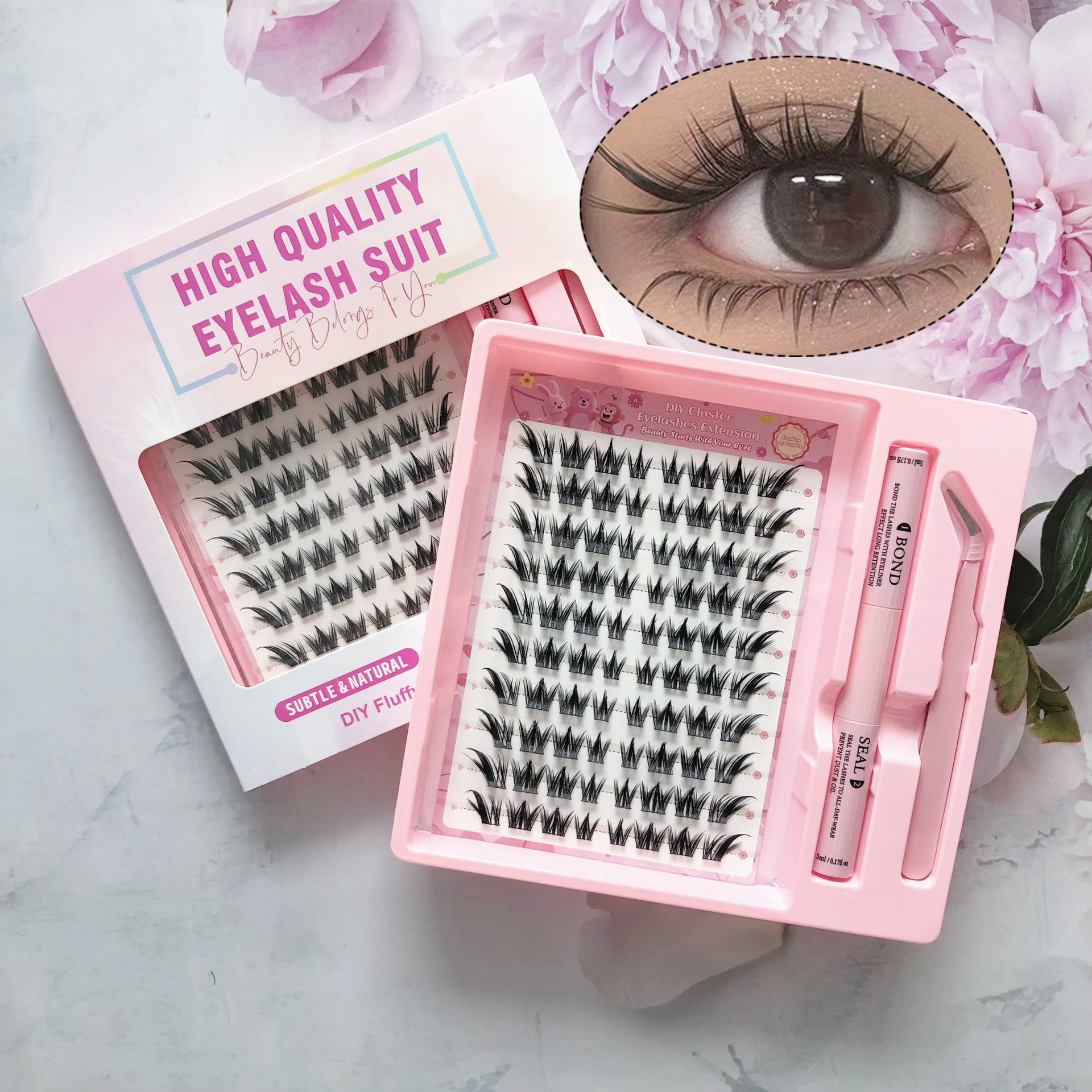 Transfronterizas pestañas falsas 30 - 100D comercio exterior caja de pestañas gruesas con pinzas de pegamento conjunto de pestañas falsas