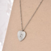 Universal stone inlay heart-shaped heart shaped stainless steel, accessory, necklace, chain for key bag , simple and elegant design
