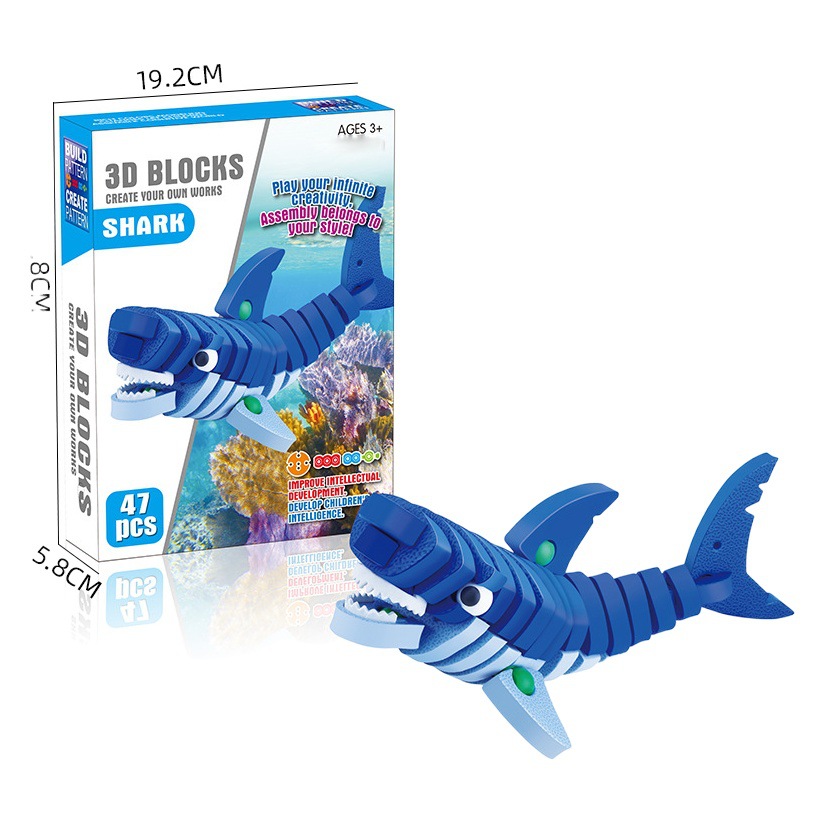 3 bloques de construcción de espuma DEVA modelo biológico marino rompecabezas tridimensional para niños juguetes de educación temprana suministro transfronterizo