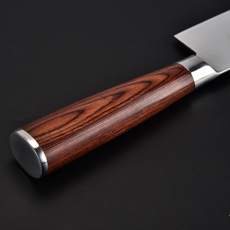 Cuchillo de acero de Damasco 8 pulgadas mango de madera de color cuchillo de chef japonés cuchillo de cocina de acero inoxidable de 73 capas caja de regalo al por mayor