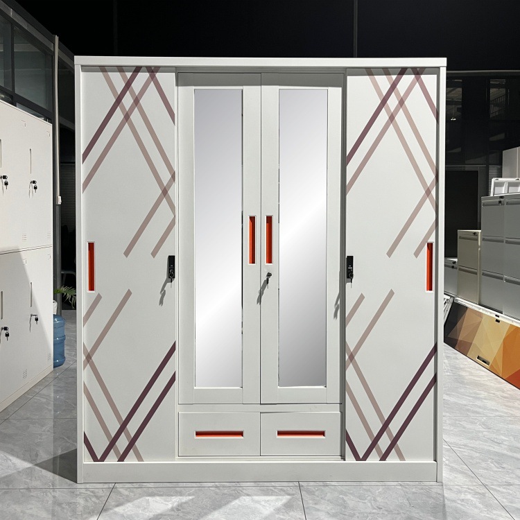 Comercio exterior transfronterizo engrosado armario de impresión de acero doméstico deslizante armario de puerta corredera dormitorio de niños armario personalizado image 21
