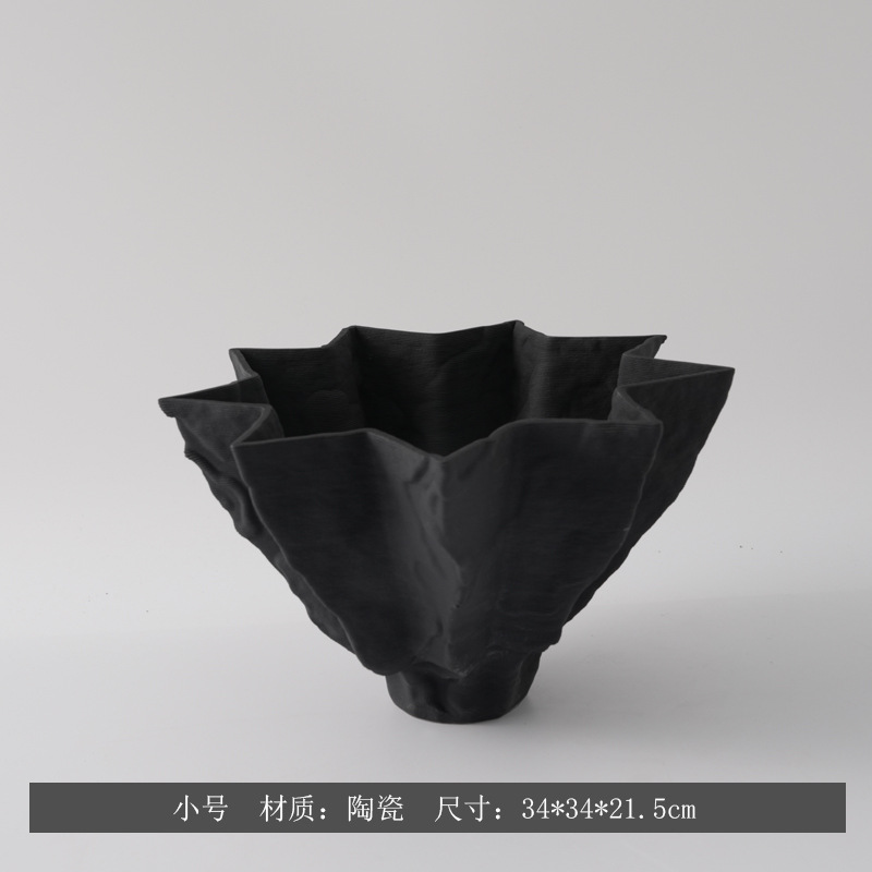 Moderno minimalista creativo 3D impresión de vasijas de cerámica modelo de casa decoración de encimera decorativa secadora de flores de forma especial