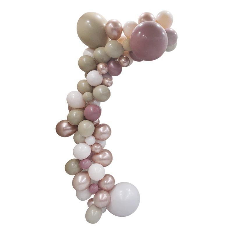 Meizhihai Bola de doble capa vintage rosa metal rosa globo dorado traje de cumpleaños boda arreglo tienda