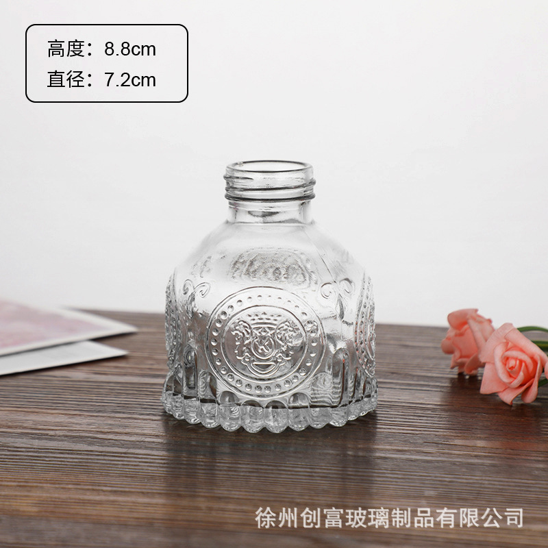 Luz de lujo simple retro mini jarrón de vidrio en vidrio de viento pequeño jarrón de flores flores flores secas flores decoración de oficina