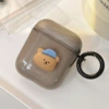 Headset cover-blue hat bear-black circle-transparent gray