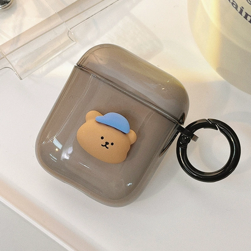 Наушники, милый трехмерный защитный чехол бренда, bluetooth, 2/3, с маленькими медведями