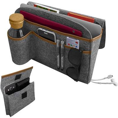 毛氈床頭袋宿舍床頭袋家居沙發收納挂袋支持定制雜物床頭收納袋