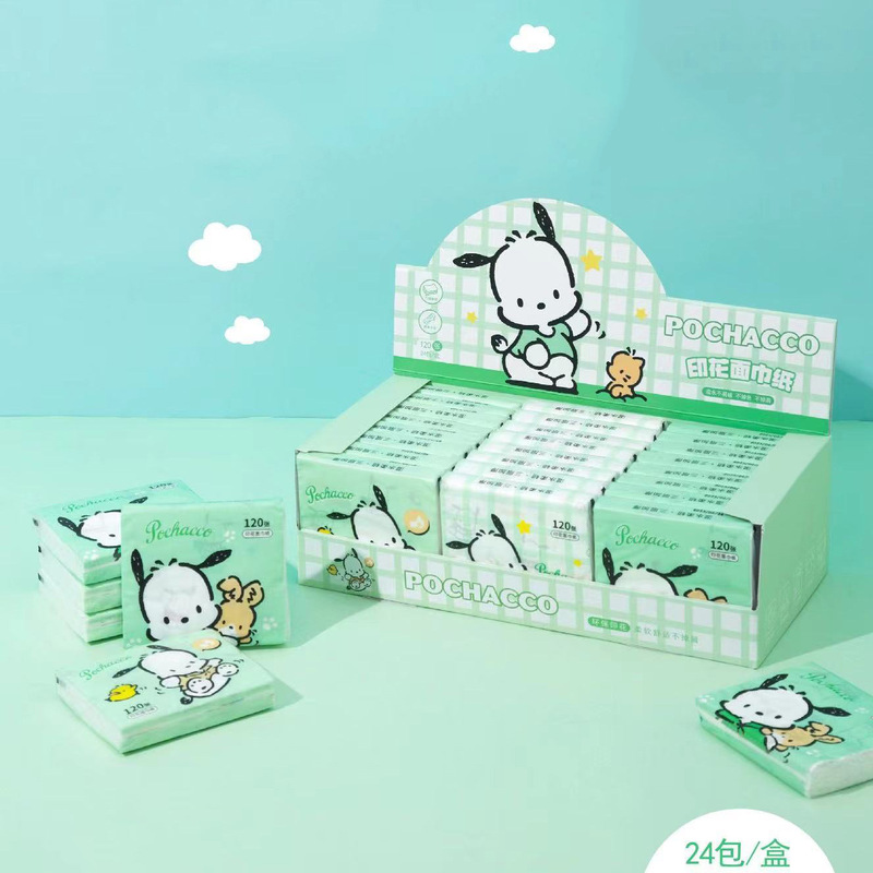 Printed Paper Pancha Dog Kt Cat Printed Paper Towel Colorful Napkin Portable Small Pack Paper Facial Tissue Toilet Paper