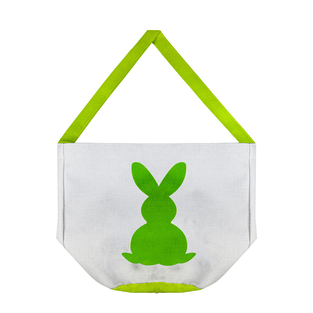 Transferencia de calor de impresión bolsa de Pascua conejo patrón bolso de lino bolsa de Pascua celebración conejo bolsa en stock