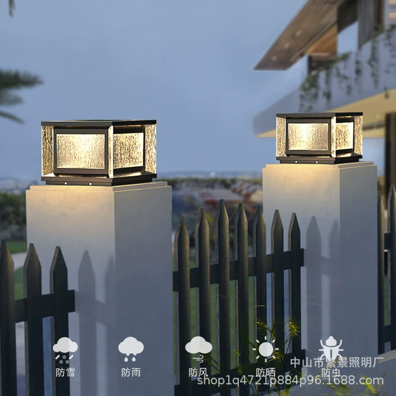Солнечная колонна, налобный фонарь, светодиодный уличный водонепроницаемый двор, дом, стена, забор, столб, ворота, домашняя ворота, столб, лампа