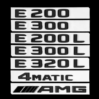 Beijing Mercedes-Benz E300L car emblem modification, matte black E200L/E260 rear emblem, rear lettering sticker, E350 decorative trim