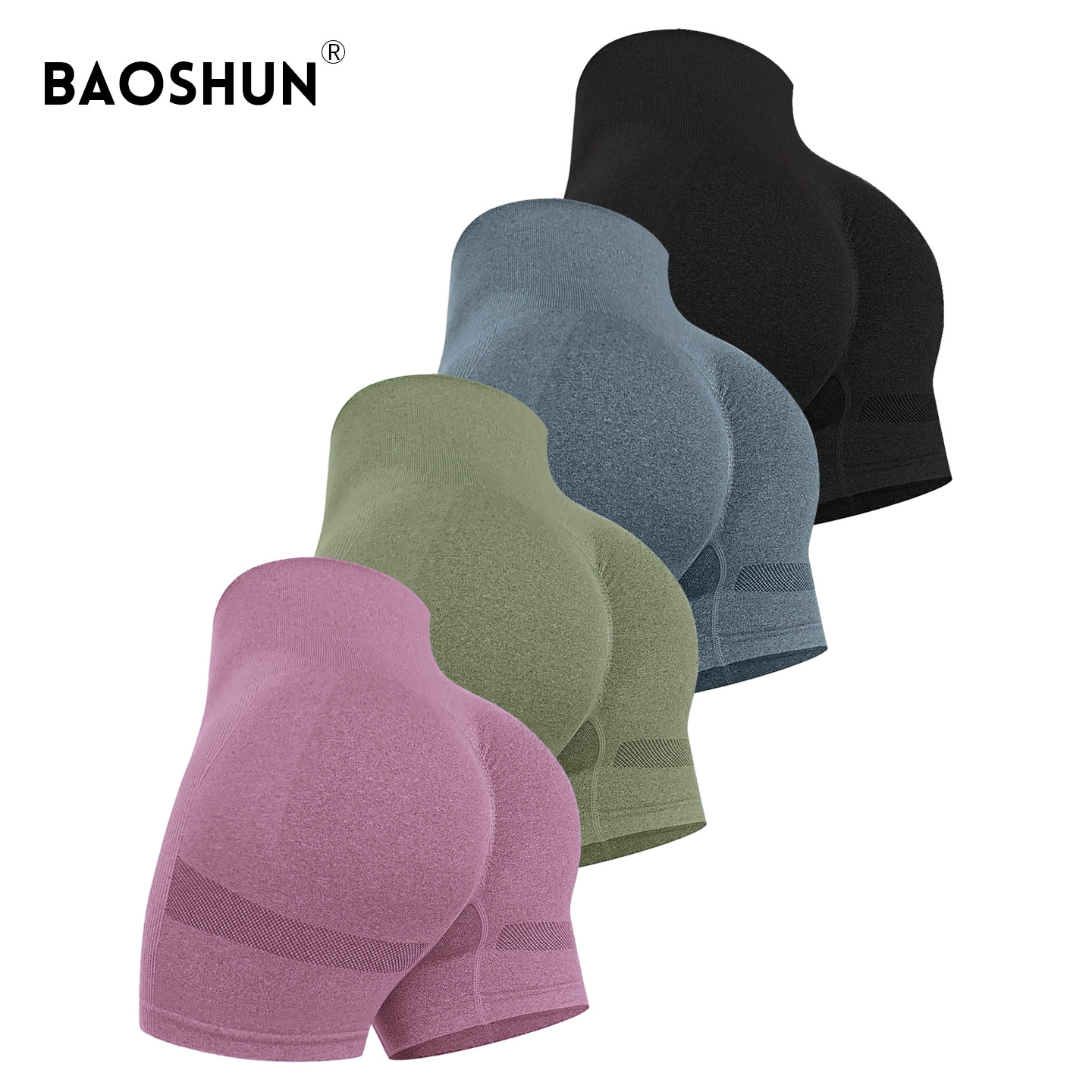 Fashionable High-Waisted Peach Butt Yoga Pants, Sports Cycling Pants, Fitness Shorts, Butt-Lifting Leggings, Three-Quarter Pants