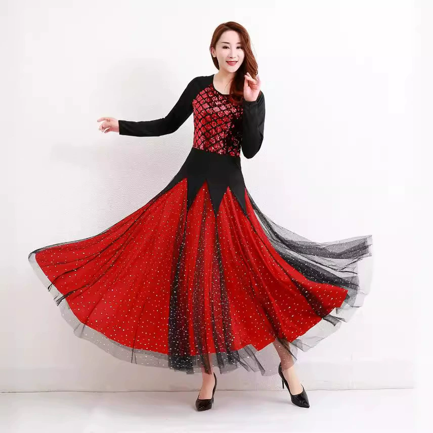 Современное танцевальное платье Новый костюм для танцевального вальса Костюм для конкурса бальных танцев Новый