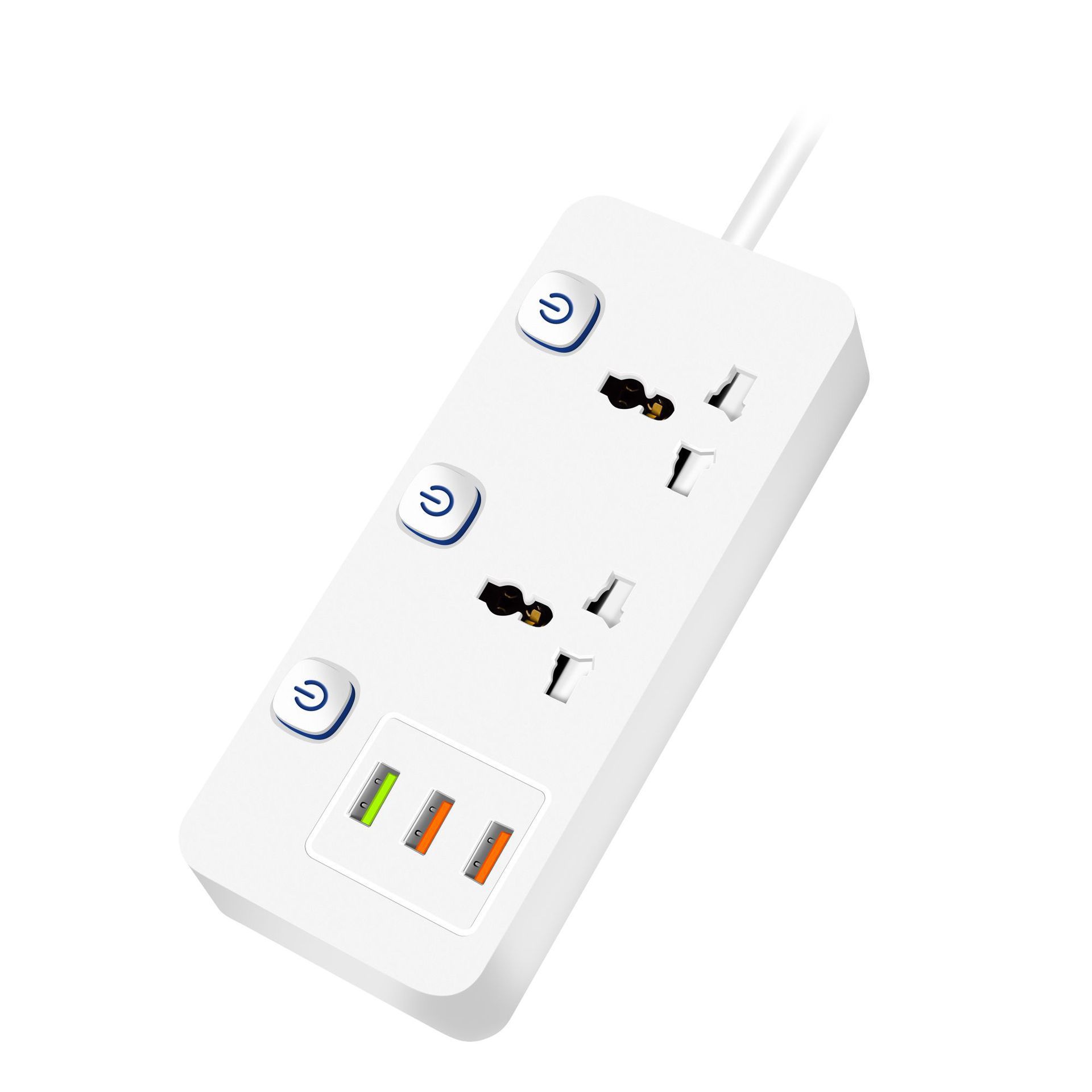 USB inteligente 3000W enchufe de línea enchufe de control parcial enchufe eléctrico seguro enchufe multifuncional de oficina doméstica