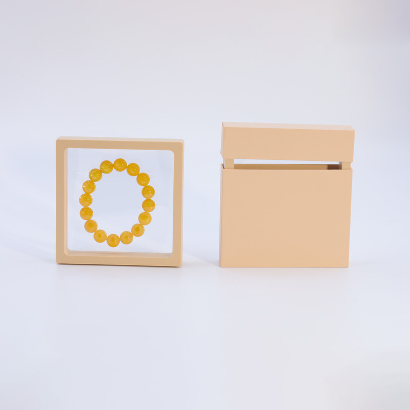 Caja de cajón de papel exterior multicolor extraída Caja de suspensión de almacenamiento Anillo de embalaje de red Caja de joyería de cristal antioxidante