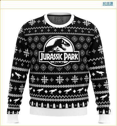 Linda asta asta Santa Claus estampado 3D hombre casual todo fósforo hombro recto manga larga suéter suelto cuello redondo suéter