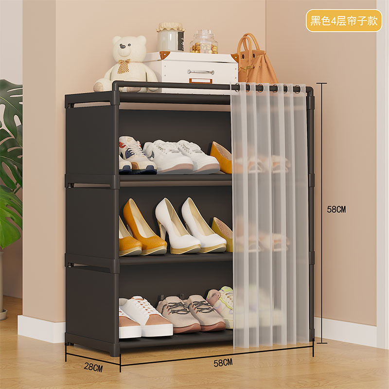 Estantes de zapatos simples de almacenamiento de puerta doméstica hermoso interior a prueba de polvo multicapa de gran capacidad gabinete de zapatos comercio exterior explosión al por mayor image 9