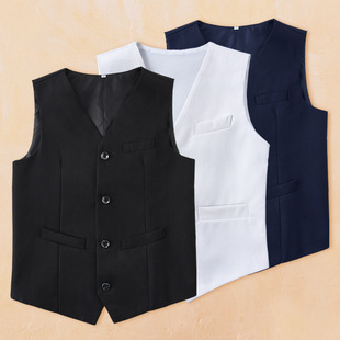 Children's Suit Vest, Boy's Suit Vest, British Style Performance Clothing, Medium and Large Kidsren's Black Navy Blue Flower Girl Dress