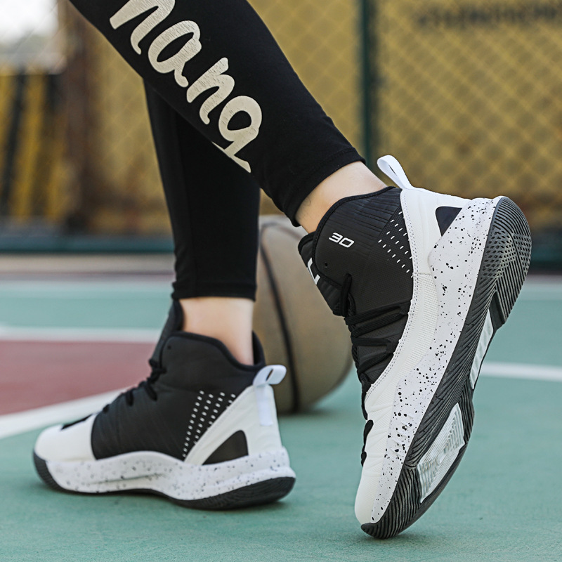 Scarpe da basket comode e antiscivolo da uomo, scarpe da basket stringate di tendenza alta_voghion.com