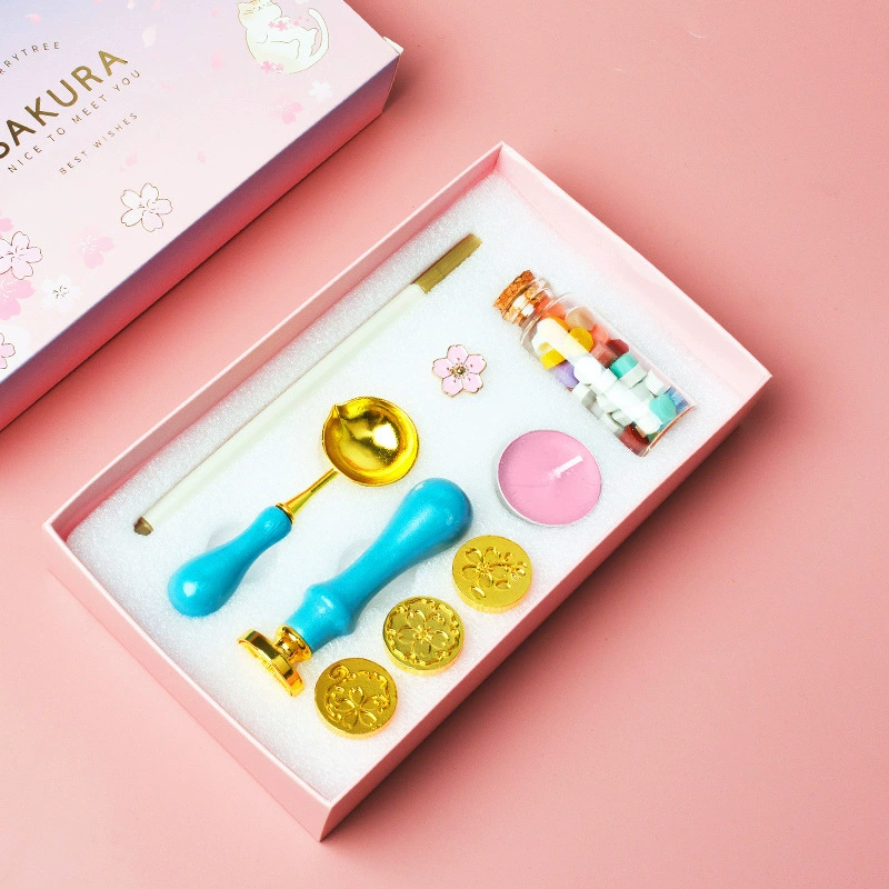 Seal, set, wax, spoon, gift box, wooden handle, beeswax, wholesale