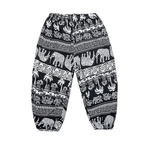 Summer new style casual pants children's cotton silk mosquito-proof pants for toddlers and preschoolers air-conditioning pants for boys and girls lantern pants harem pants