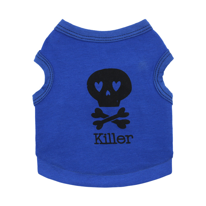 Mascota perro ropa Halloween multi-color asesino cráneo chaleco Comercio exterior calidad al por mayor Teddy primavera y verano ropa