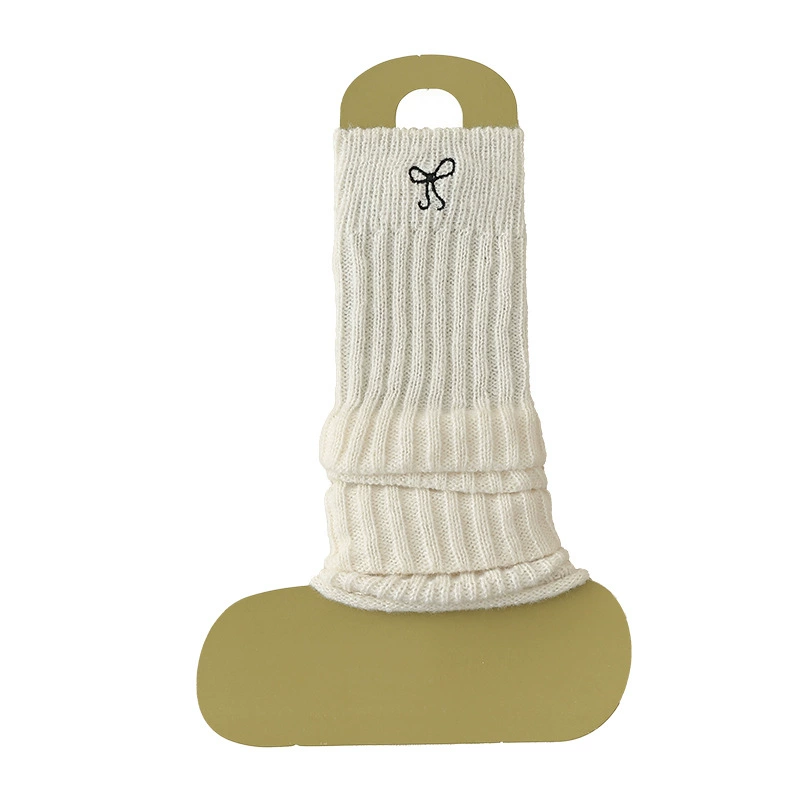 Demi-season gaiters, set, warm knee socks, with embroidery, fitted