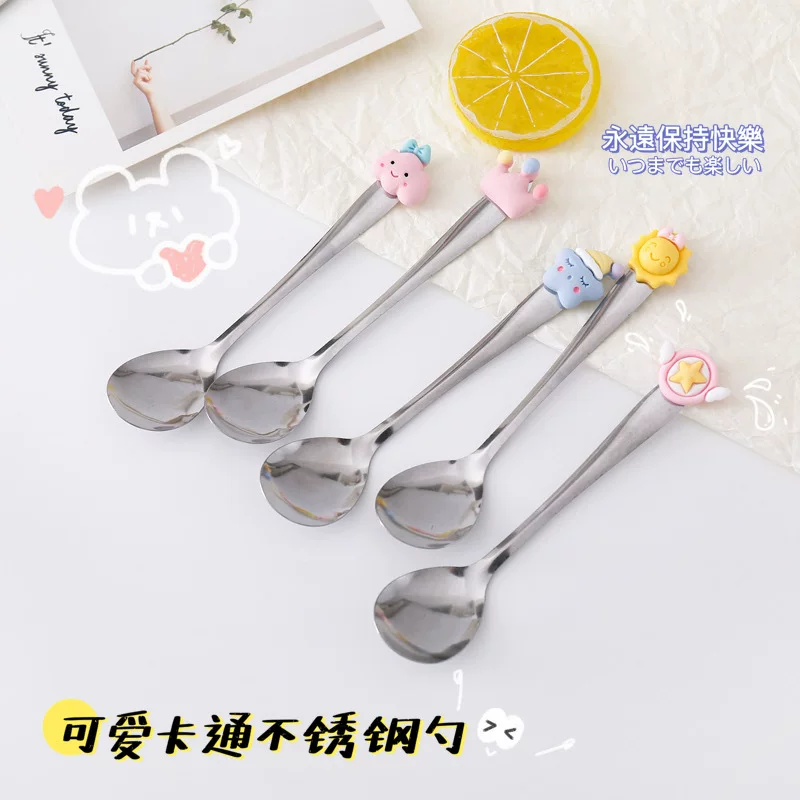 Cartoon creative spoon stainless steel, coffee mixing stick, Birthday gift, wholesale