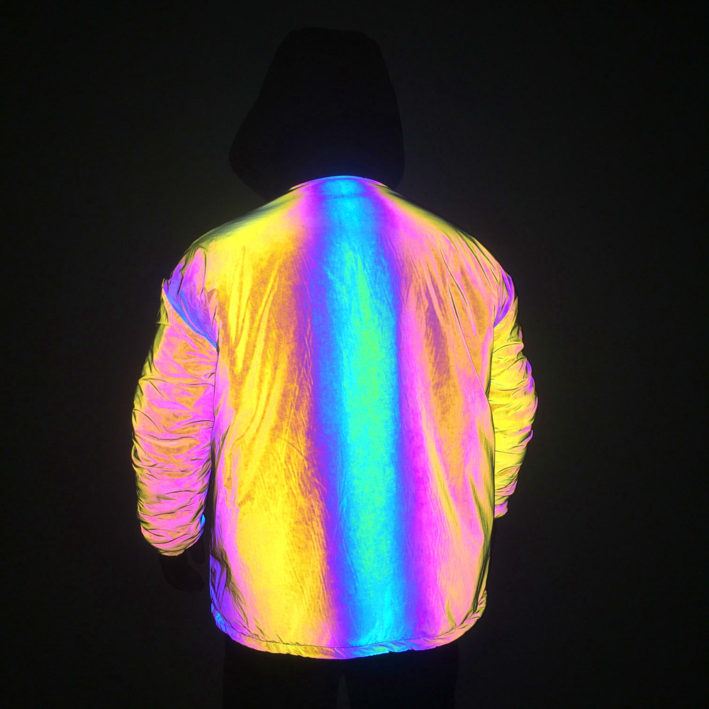 Pánské oblečení, funkční styl, oboustranné nošení z jehněčí kůže, barevná reflexní bunda pro muže a ženy, zesílený kabát velké velikosti_voghion.com