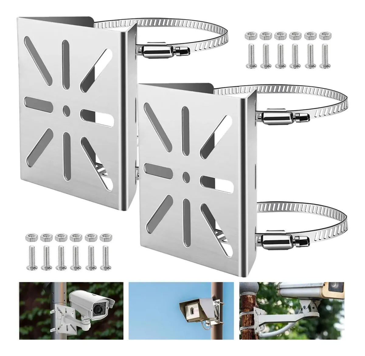 Soporte de monitoreo de acero inoxidable soporte de aro ensanchado engrosado Polo pequeño placa plana alambre Polo base image 17