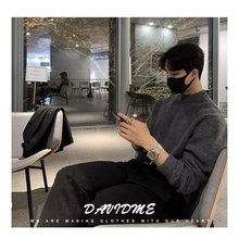 文艺ins慵懒简约潮流新款日系气质男士长袖原宿时尚流行百搭毛衣