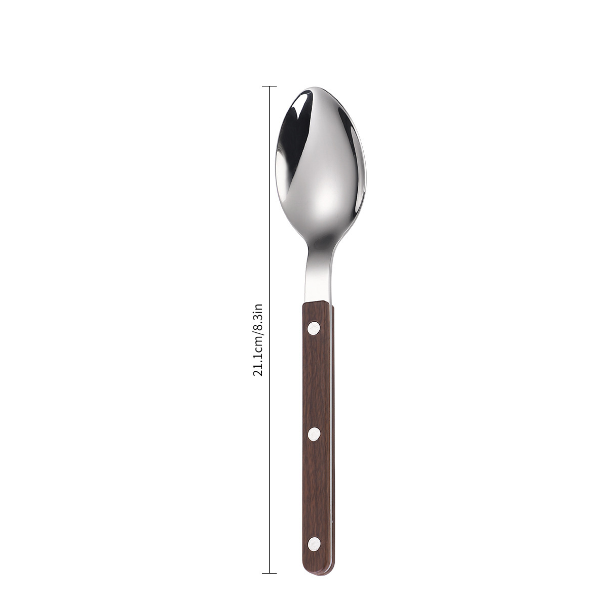 Bistec de acero inoxidable 304, cuchillo y tenedor, imitación de grano de madera, mango de tres clavos, vajilla, cuchillo, tenedor y cuchara de comida occidental, juego de cuchara de postre de alta calidad