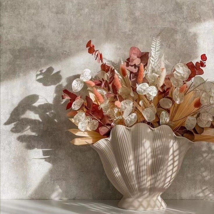 Shell Vase Cream Style Home Accessories Decoration Living Room Wine Cabinet Entrance Housewarming Gift Ancient Sideboard suit