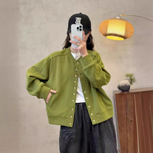 2024春季新款 薄料针织休闲外套 立领长袖棒球服女