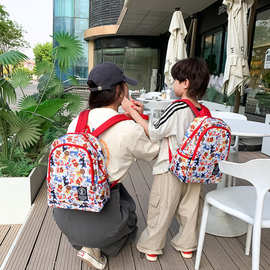 跨境新款可爱卡通面包超人亲子双肩包户外旅行大容量背包学生书包