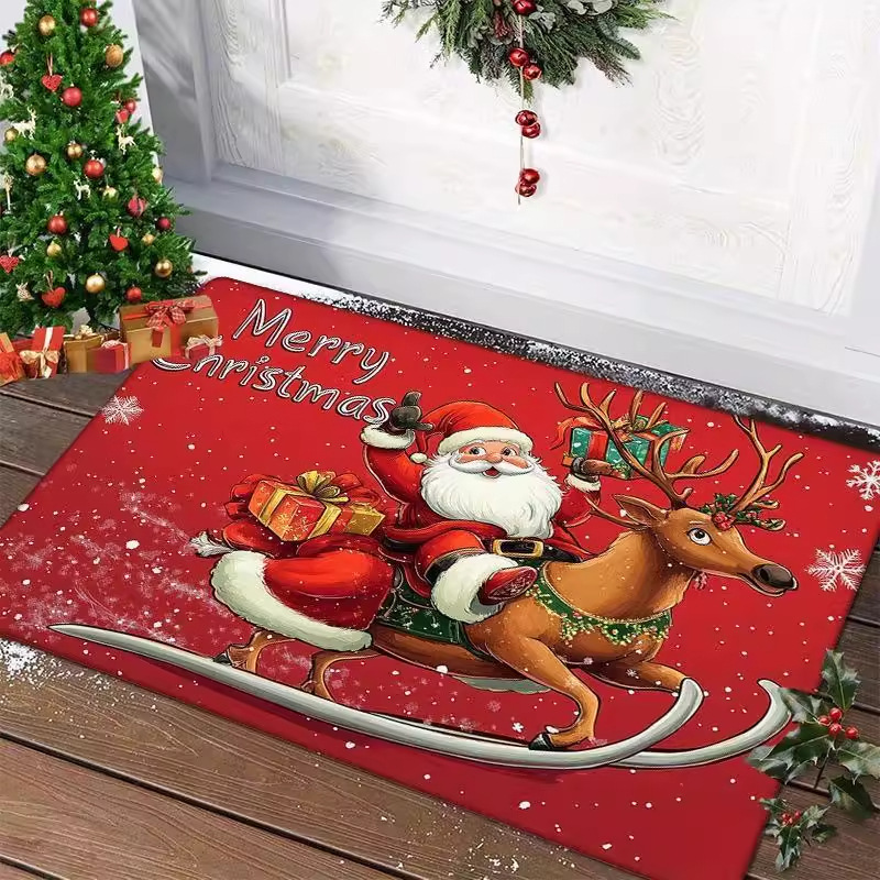 Navidad transfronteriza comercio exterior imitación almohadilla de cachemir lindo dibujos animados almohadilla de baño absorción de agua almohadilla de suelo antisucio