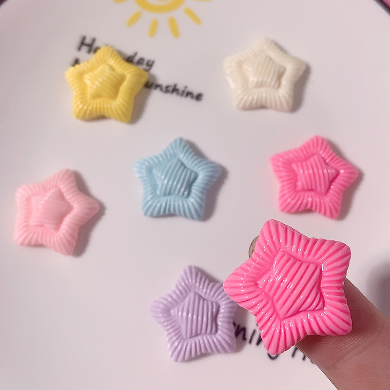 Nuevos acessorios de resina de doble capa de macarón de pentaco de crema pegamento para el cabello pin de cabello agujeros de hebilla de zapatos hechos a mano, etc.