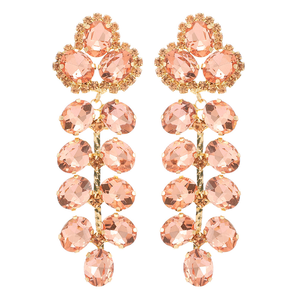 Earrings Classification 1 Pair Quantity 1 Pair Retro Lady Simple Style Geometric Rhinestone Plating Artificial Gemstones Women's Earrings