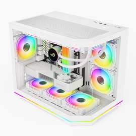 海景房游戏机箱Gaming Case顶部支持360水冷台式主机SKSVJ42DW
