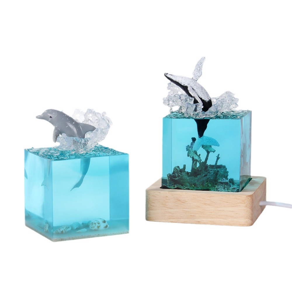 Handmade Marine whale resin ornaments humpback whale epoxy modern home creative birthday gift crafts