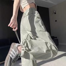 美式速干工装裤女夏季薄款2025新款酷飒风直筒休闲小个子运动裤子
