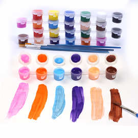 儿童水彩丙烯绘画颜料幼儿园美术diy绘画材料3毫升六联体简易装